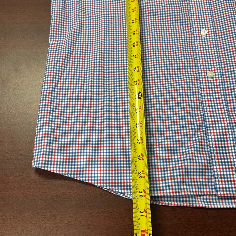 Jos A Bank Traveler Shirt Mens Large Tailored Fit Gingham Check Cotton Business - Picture 7 of 7